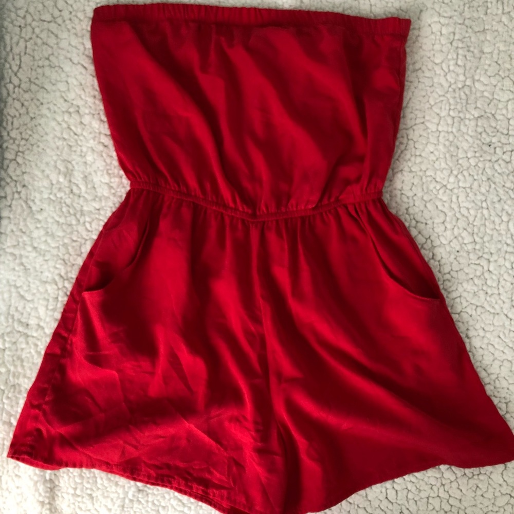 Strapless Red Romper